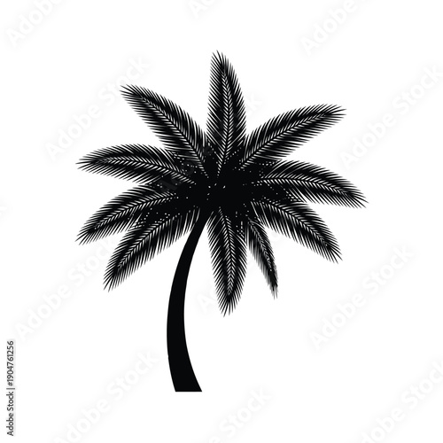 Modern palm tree vector illustration, conveying a fresh and contemporary tropical feel, ideal for digital media.