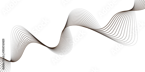 digital art illustration featuring an abstract brown and grey wave with flowing lines and a gradient curve pattern for a modern technology motion wallpaper backdrop.