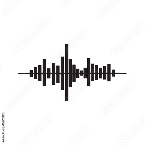 Sound Wave Black Vector Icon Audio Signal