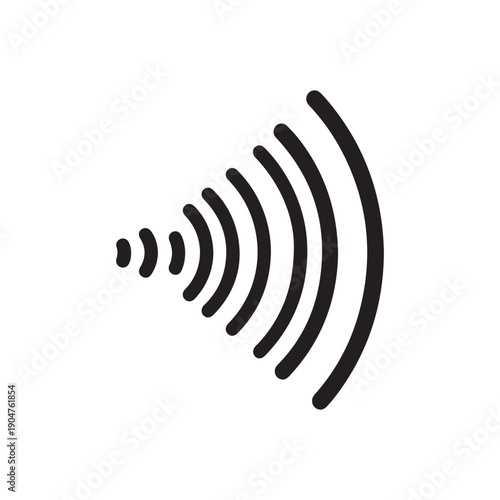 Abstract Sound Wave Black Vector Icon Audio Signal