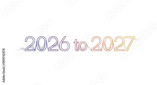 Dynamic visual representation of the transition from year 2026 to year 2027 with gradient graph