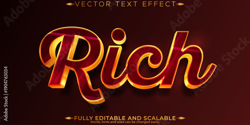 Billionare gold sparkle text effect, editable royal and shiny text style