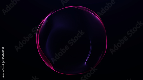 Quadro su tela Smooth red and purple gradient energy sphere with soft glowing plasma surface and subtle luminous waves on dark background