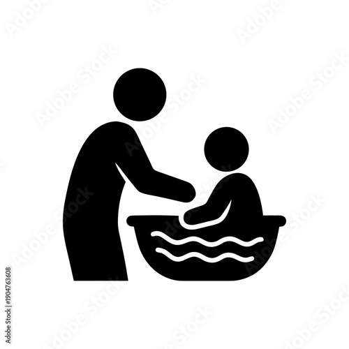 Nurturing Bathtime Bonding Moment Icon