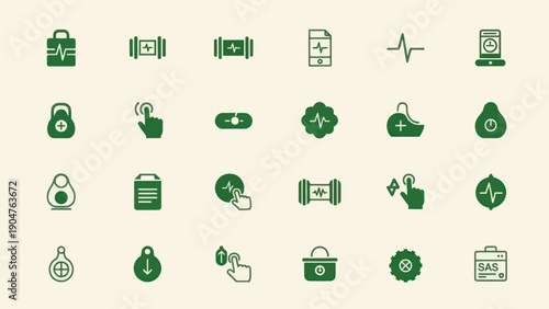 Medical icons illustrated healthcare symbols for digital applications