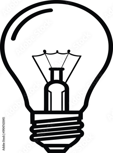 A simple line drawing of a standard light bulb