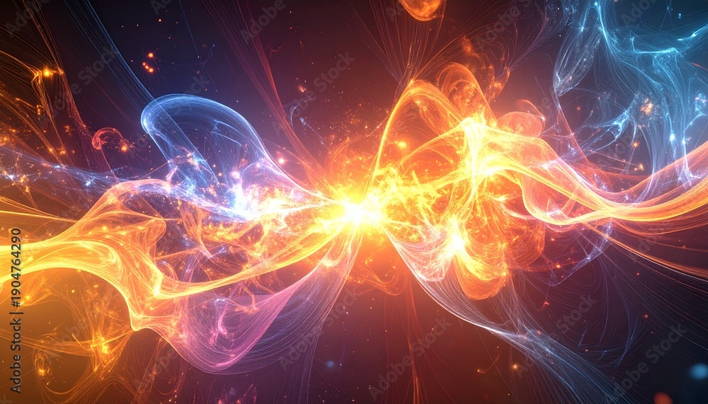 Obraz premium Abstract energy waves of light and color create a dynamic visual.