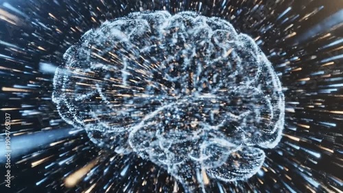 Human Brain Neuron Activity Digital Art.