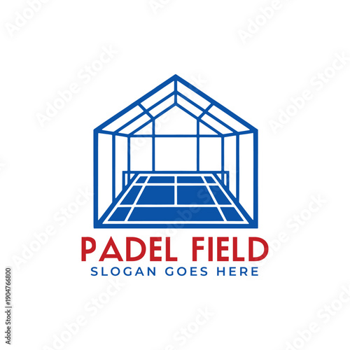 Padel Field Logo Vector for Indoor Padel Tennis Court