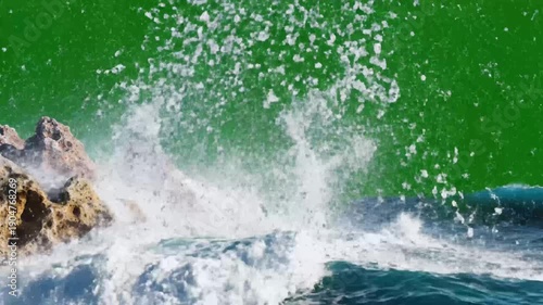 Wallpaper Mural Waves crashing against rocks in the ocean Torontodigital.ca