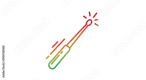 Dynamic colorful glowing stick icon with motion trails representing energy and speed and innovation