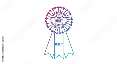 Colorful Kentucky Derby Festival award ribbon icon for equestrian events and celebrations