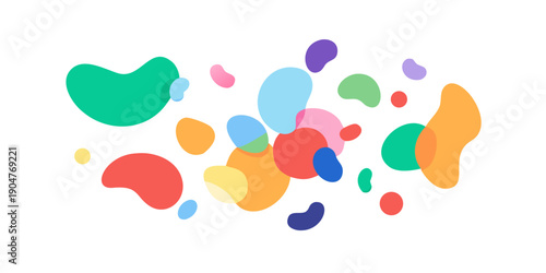 Photos A vibrant array of colorful abstract shapes floating in a white background Vecto
