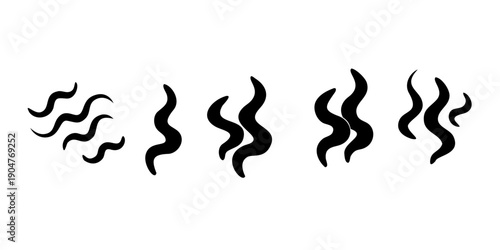 Tableau sur toile A set of four distinct squiggly line symbols in black and white Vector
