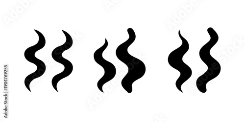 Fotografía Three distinct black squiggly lines on a white background Vector