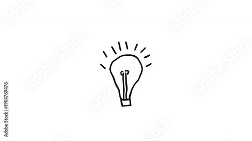 bulb light idea animation 4k alpha channel
