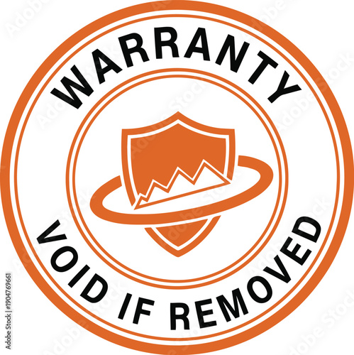 Warranty Seal Icon with Message 'Void If Removed' for Product Protection and Assurance