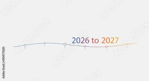 Abstract timeline design showcasing a visual representation of progress from 2026 to 2027