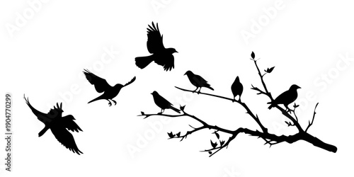 A serene and tranquil scene of a solitary tree standing tall in a vast, open field Vector