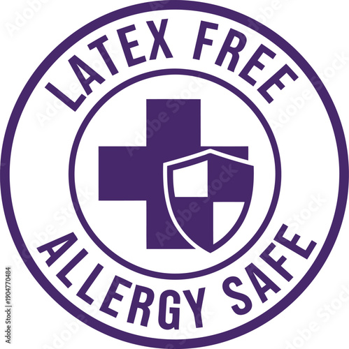 Latex Free Allergy Safe Medical Symbol for Health Products and Services
