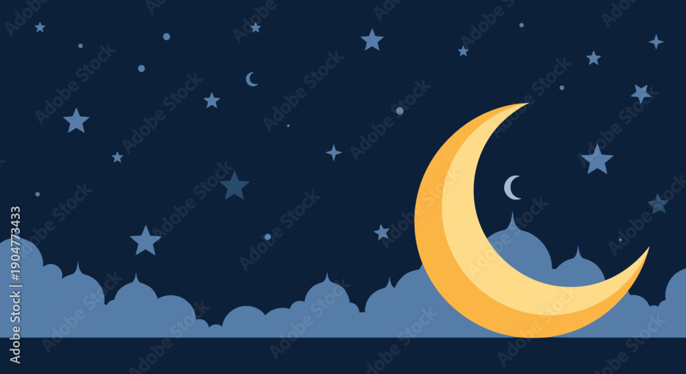Naklejka premium Arabian Nights Elegant Ramadan Illustration Collection with Islamic Flat Illustration
