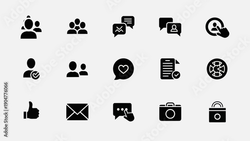Social media icons collection for online communication and networking