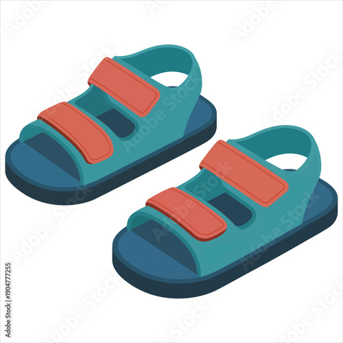 Water sandals with Velcro straps illustration, Cute Summer Clipart, Cute Little Summer 