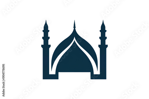 A dark blue mosque icon on transparent background