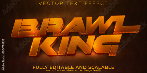 Brawl king editable text effect vector graphic