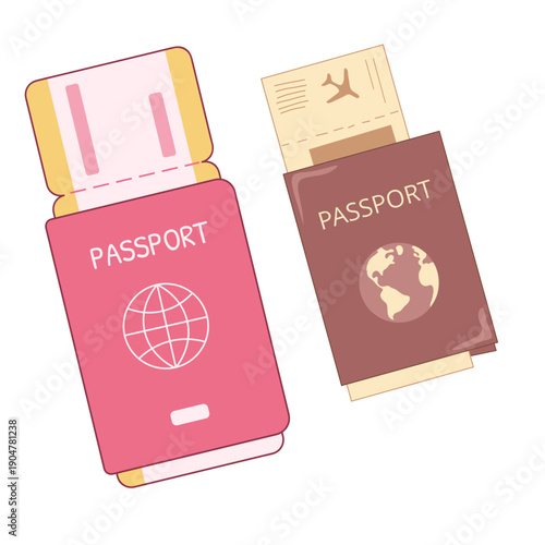 Two passports with boarding passes displayed on a clean surface, showcasing travel documents and journey preparations