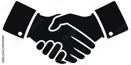 Professional businessman handshake vector illustration representing a successful business deal partnership and trust agreement between people shaking hands for teamwork cooperation