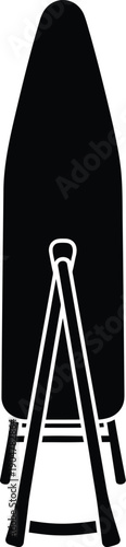 A silhouette icon representing an ironing board in an upright position for household chores