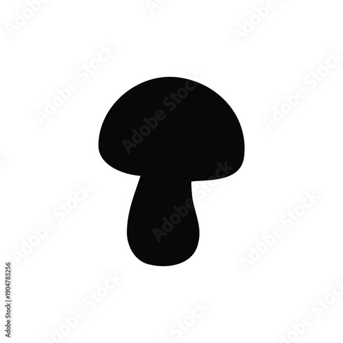 Mushroom silhouette vector flat design on white background.