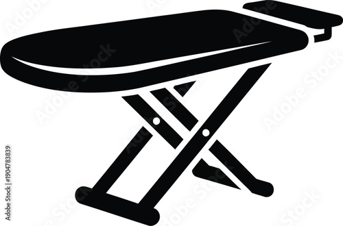 A black silhouette icon of a folding ironing board, commonly used for pressing clothes flat