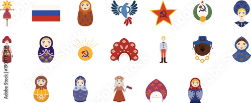 Russia National Culture Flat Icons