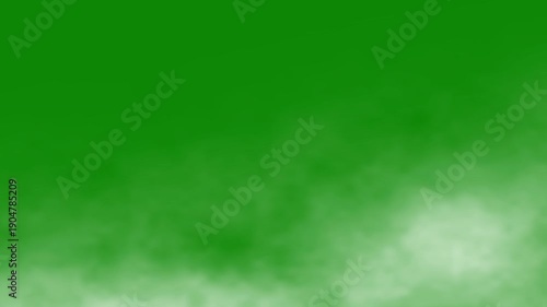 Steam smoke cloud on green screen. Realistic vapor fog overlay for VFX and compositing. Smoke Steam Loop