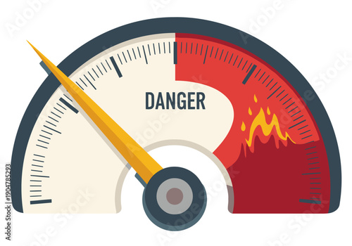 A vibrant seismic intensity gauge displays 'Danger' and 'Crispe' with a fiery indicator.  Bold, graphic design suitable for impact visuals.