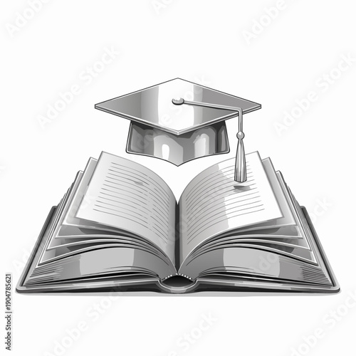 Graduation Cap on Open Book