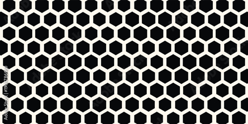 Hexagon Shapes Vector Abstract Geometric Technology Retrowave Sci-Fi Texture Isolated on Light Background. Halftone Hex Retro Simple Pattern. Eps10
