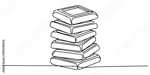 Continuous one simple single abstract line drawing of chocolate bar icon in silhouette on a white background. Linear stylized, Chocolate bar in single line draw illustration. Continuous one line draw