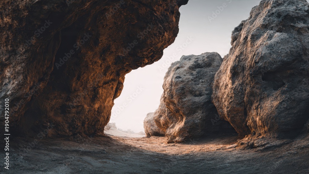 Fototapeta premium Eroded Rocks Cave Landscape