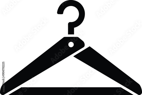 A black silhouette icon showing a folding clothes hanger used for organizing and storing garments