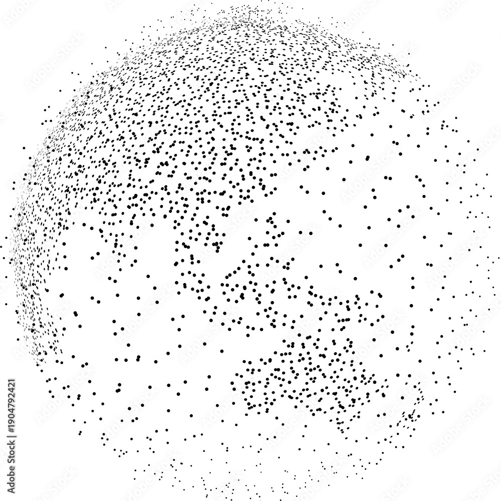 Obraz premium Abstract Particle SphereDigital Dot Globe BackgroundTechnology Point Cloud Circle