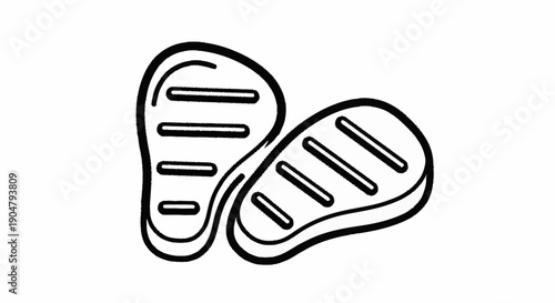 Two grilled steaks with grill marks on a white background.