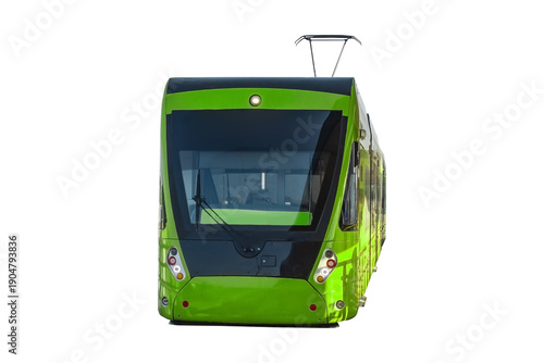 Принти на полотні Green tram isolated on white background