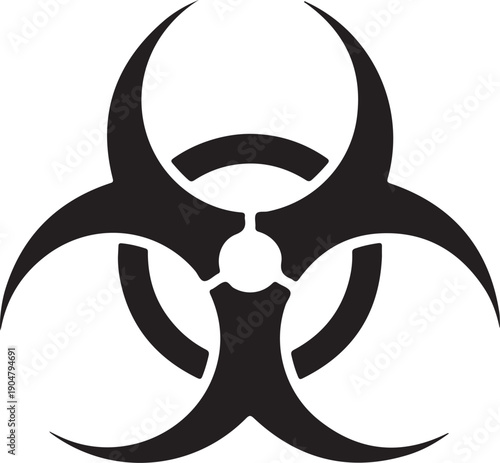 Biohazard symbol warning sign for hazardous materials and biological danger  radiation and contamination alert  international biohazard icon
