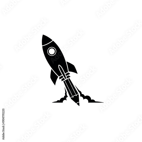 A rocket ship with a pencil as its exhaust, creative black and white vector illustration for education, launch, or innovation concepts.