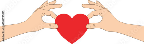 Two Hands Holding a Red Heart Symbolizing Love Care Charity Compassion and Professional Healthcare Support for Community Well-being and Relationship Success
