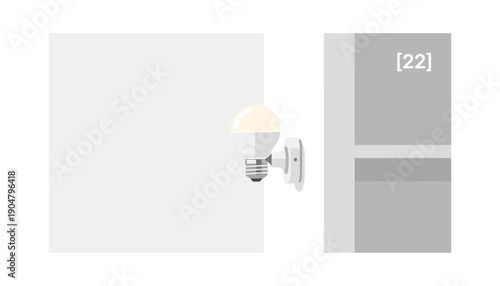 Smart motion sensor light on wall security