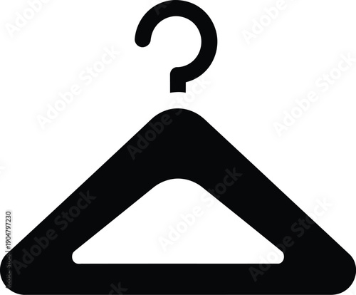 A simple black silhouette icon depicting a clothes hanger used for organizing garments in a closet.